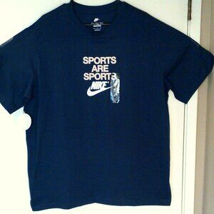 NEW NIKE SPORTSWEAR "Sports Are Sports Tee" WOMEN'S NAVY T-SHIRT XL IM8621-410